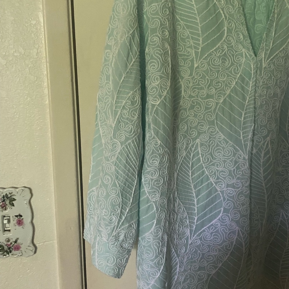 J. Jill Sea glass Leaf-Print Tunic Top - Picture 4 of 14